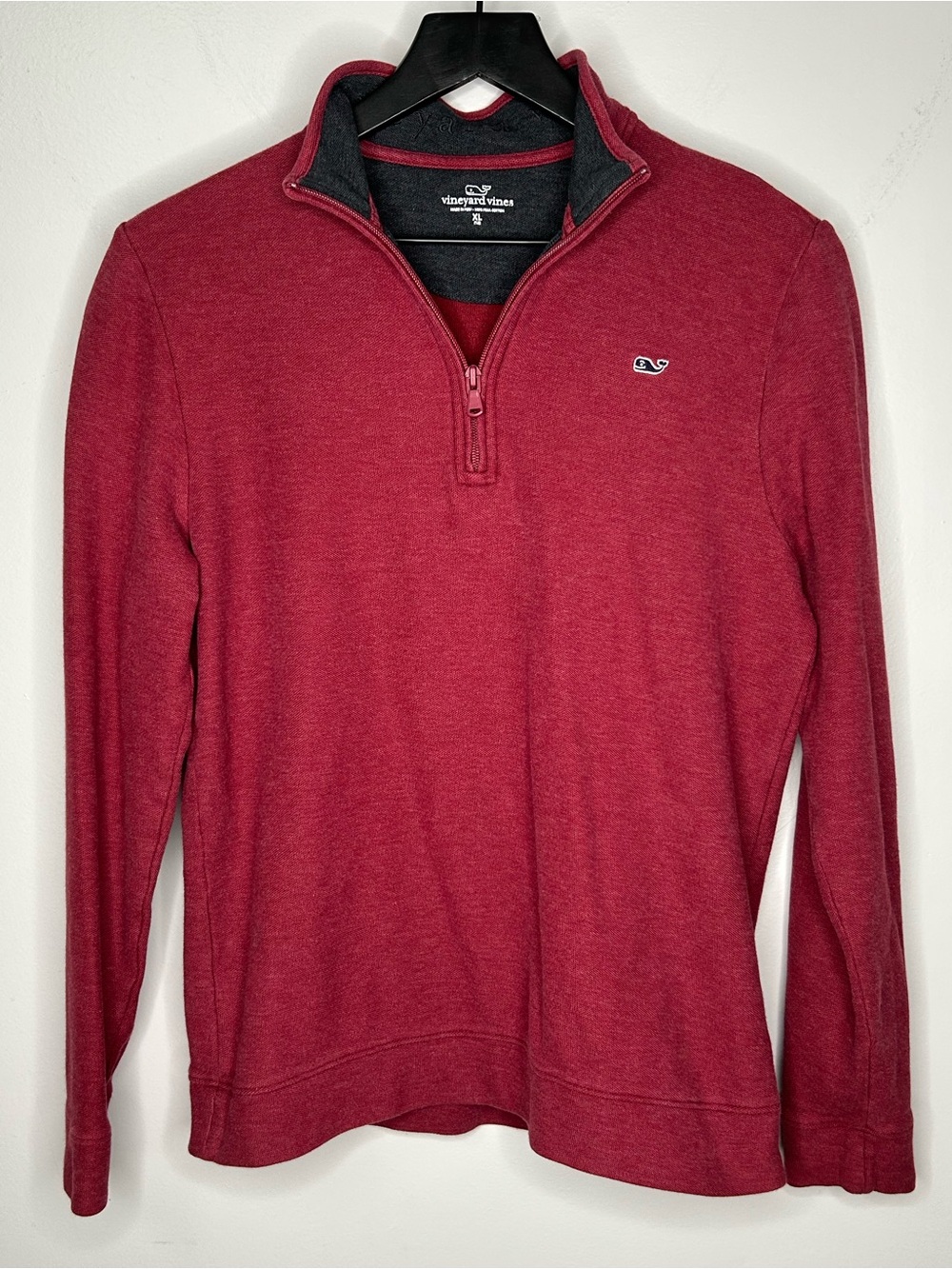 Vineyard Vines Burgundy Cotton Quarter Zip Size Boys XL (18)